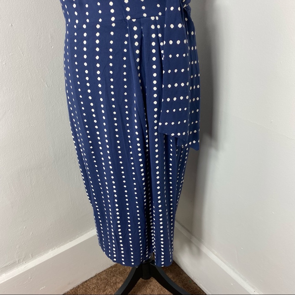 Ann Taylor Blue Polka Dot Wrap Dress - Picture 2 of 12